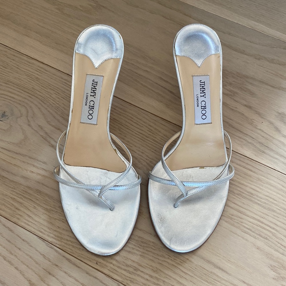 JIMMY CHOO Thong Kitten Heel Sandals